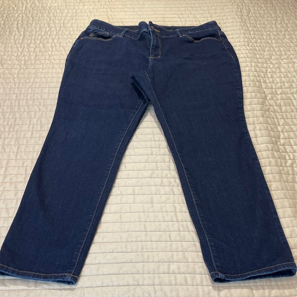 Chico's WOMENS SIZE US 12P CHICO SIZE 2P Dark Blue ANKLE Jeans